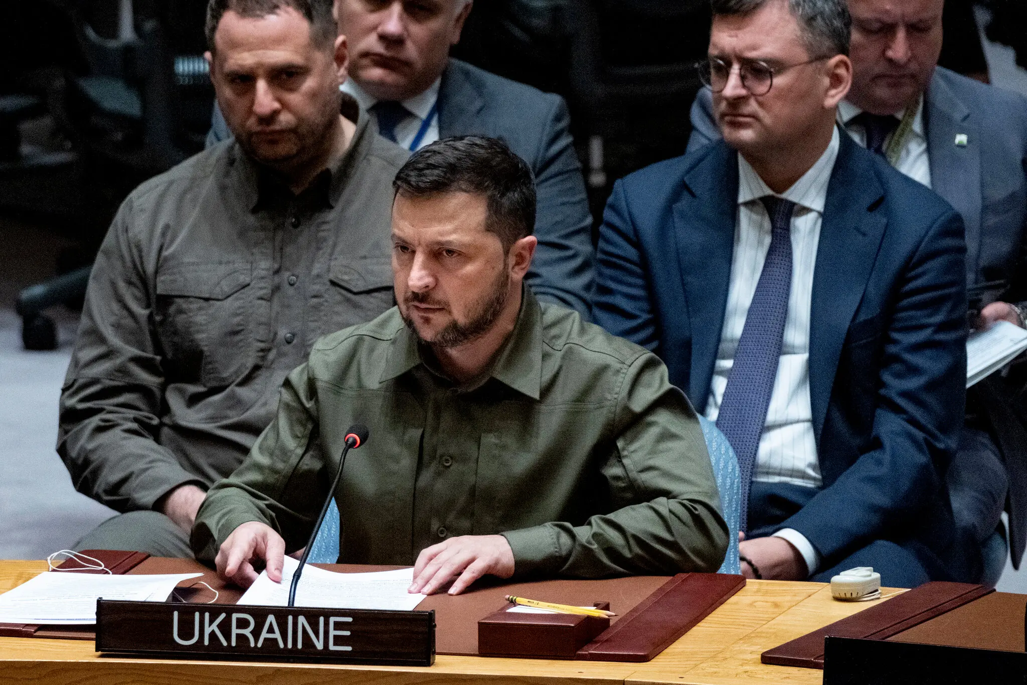 Президент України Володимир Зеленський під час виступу на засіданні Ради безпеки ООН у середу